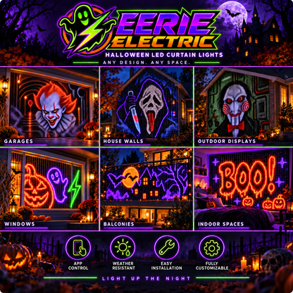 Eerie Electric Customizable LED Curtain Lights